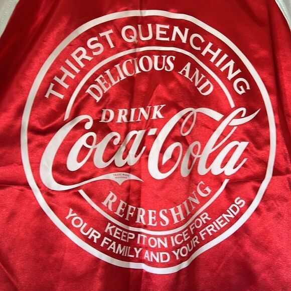 Coca-Cola Satin 2 Tone Zipper Jacket With Front &back Logo - Picture 8 of 10